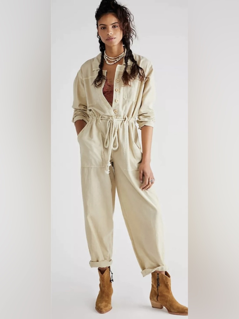 Free People's Quinn Coverall in Thistle Seed, XS Worn ONCE!